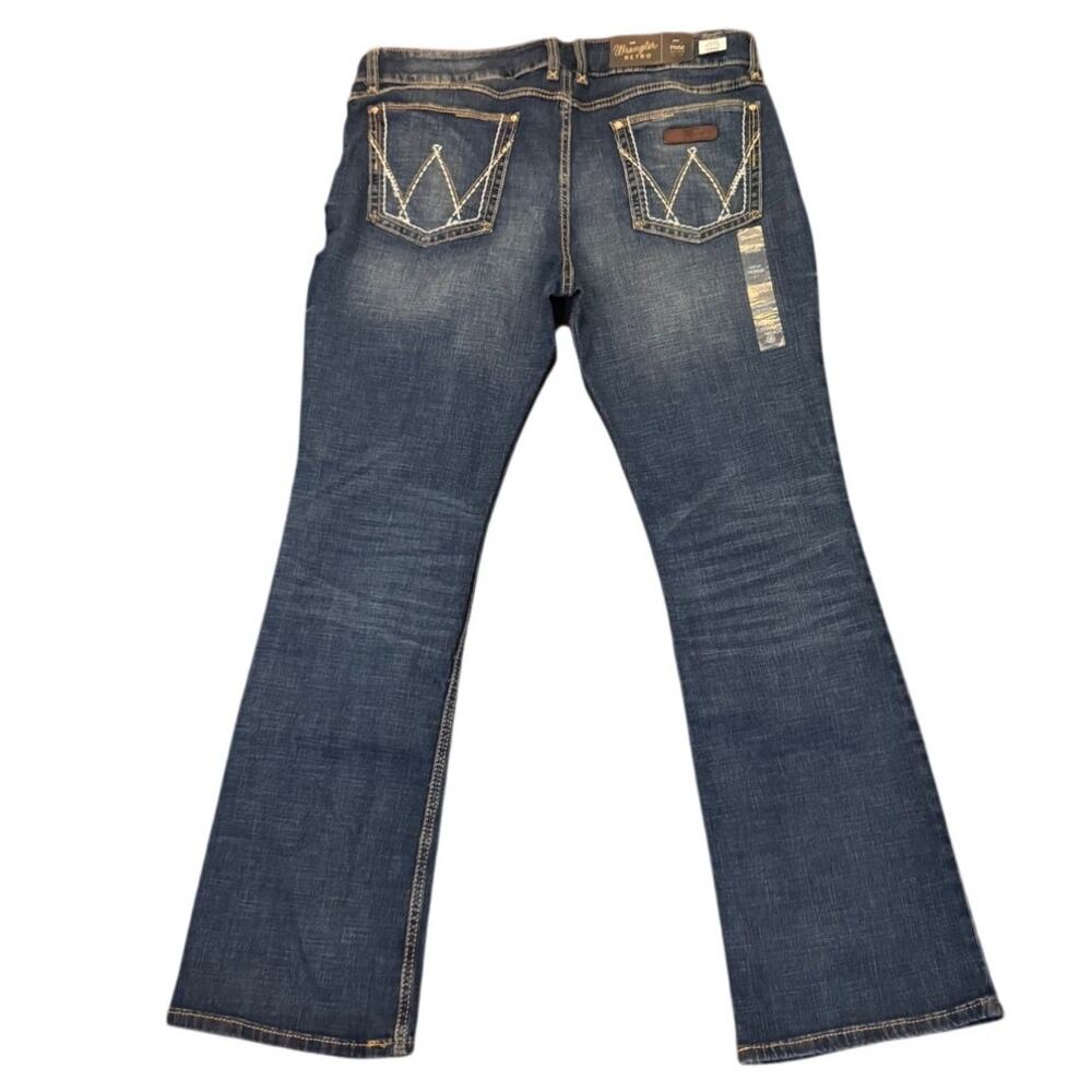 Wrangler Retro Mae Women's Boot Cut Jeans Blue Denim Stretch Mid Rise 19x32